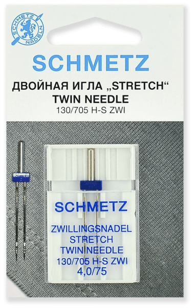 Иглы Schmetz стрейч двойные 130/705 H-S ZWI 4,0/75, 1 шт в Кодинске